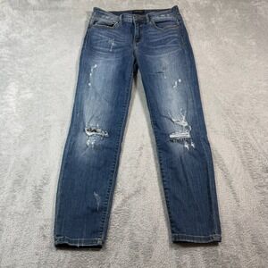 Judy Blue Jeans Women 9/29 Blue Distressed Relaxed Fit JB8271DK